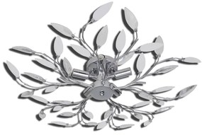 Lâmpada teto com folhas de acrílico e cristal, branca 5 x E14