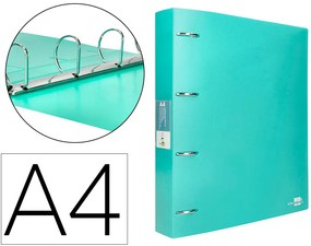 Pasta de 4 Aneis Mistos 40 mm Polipropileno Din A4 Verde Maçã Opaco