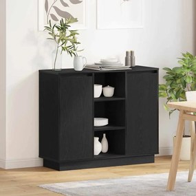 vidaXL Sideboard com LED Carvalho Preto 90x32x75 cm Madeira de Engenharia