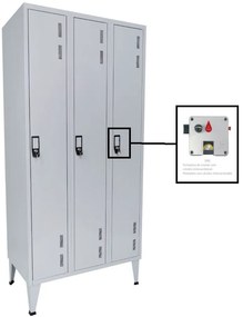 Cacifos Metálicos Triplo 3 Cacifos 1900x900x500mm Moeda