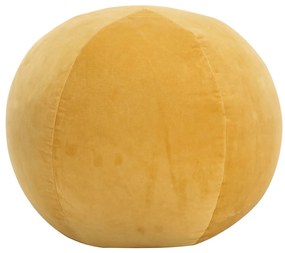 vidaXL Pufe em veludo de algodão 50x35 cm amarelo