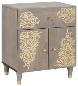 vidaXL Mesa de cabeceira com porta com gaveta Cinzeto 50 x 33 x 60 cm