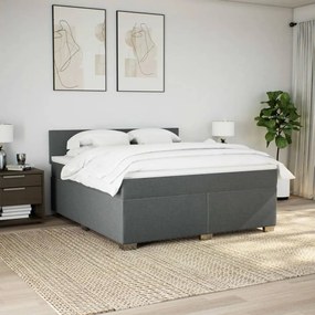 Cama com molas/colchão 180x200 cm tecido cinzento-escuro