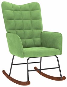 vidaXL Cadeira de baloiço veludo verde-claro