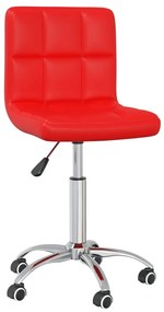 vidaXL Cadeira de jantar giratória couro artificial vermelho