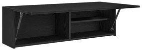 Armário parede p/ casa banho 100x25x30 cm deriv. madeira preto