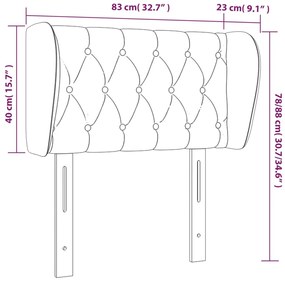 Cabeceira de cama c/ abas tecido 83x23x78/88 cm cinzento-claro