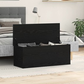 Caixa de Armazenamento vidaXL Preta em Carvalho 102x35x35 cm em Madeira de Engenharia