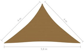 Para-sol estilo vela 160 g/m² 4x4x5,8 m PEAD cinza-acastanhado