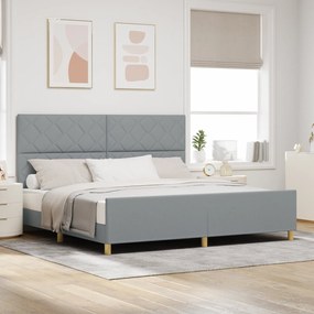 Cama de Tecido Cinza-Claro vidaXL 200x200 cm