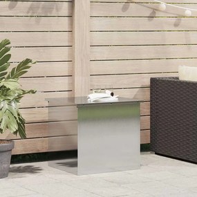vidaXL Caixa de Armazenamento Externa - Prateada - 55 x 50,5 x 50 cm - Aço Inoxidável
