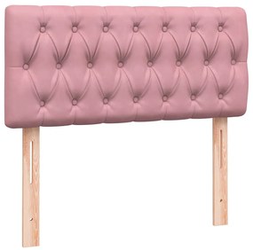 Cama com molas/colchão 100x220 cm veludo Rosa