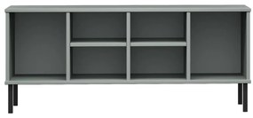 Sapateira pernas metal 106x35x45cm madeira maciça OSLO cinzento