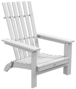 Cadeira Adirondack de Madeira Cadeira de Jardim Dobrável com Apoios de Braços para Pátio Terraço Varanda 68x81x93 cm Branco