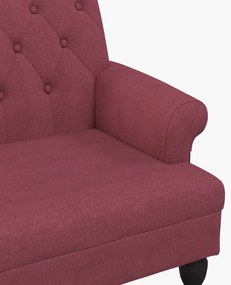 Banco com encosto 120x62x75,5 cm tecido vermelho tinto