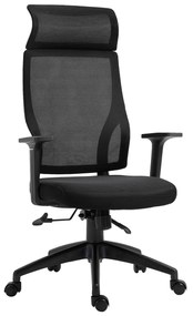 Vinsetto Cadeira Ergonômica Escritório Giratória Reclinável 120º Ajustável Conforto Suporte Lombar Preto 64x61x1209-1289 cm