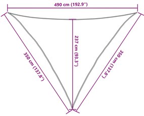 Para-sol estilo vela 160 g/m² 3,5x3,5x4,9 m PEAD creme