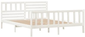 Estrutura de cama 120x200 cm madeira maciça branco