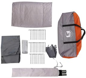 Corta-vento de campismo 366x152x152 cm impermeável laranja