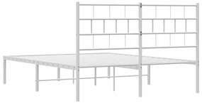 Estrutura de cama com cabeceira 140x200 cm metal branco