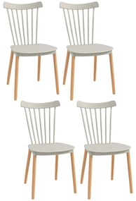 HOMCOM Conjunto de 4 Cadeiras Estilo Nórdico Cadeiras de Cozinha com E