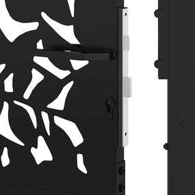 Portão de jardim 105x106 cm design em folha de aço preto