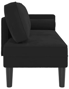 Chaise lounge com almofadões veludo preto