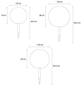 Set van 3 buiten vloerlampen wit incl. LED solar IP44 - Ludger Moderno