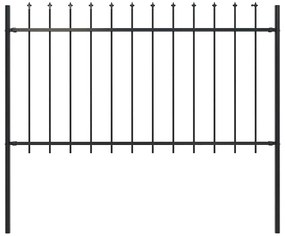 Cerca de jardim com topo lanças 1,8 m aço preto