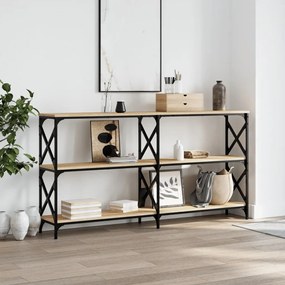 vidaXL Mesa consola 156x28x80,5cm derivados de madeira carvalho sonoma