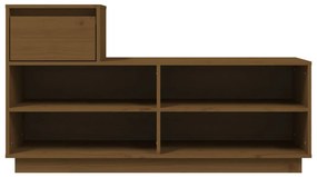Sapateira 110x34x61 cm madeira de pinho maciça castanho mel