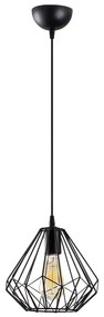 Candeeiro Suspenso Diamond – Preto – Diâmetro 23 cm x Altura 117 cm