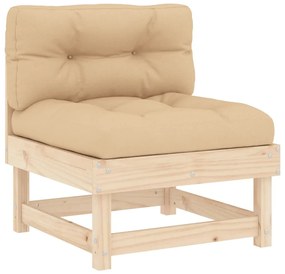 7 pcs conjunto lounge de jardim c/ almofadões madeira maciça