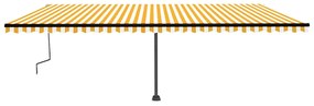 Toldo retrátil manual independente 600x350 cm amarelo e branco