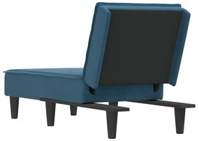 Chaise longue veludo azul