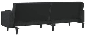 Sofá-cama 2 lugares com duas almofadas tecido preto