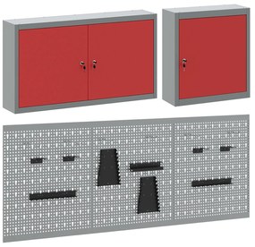 Conjunto de Armário e Painel de Ferramentas de 5 Peças vidaXL Montado