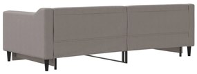 Sofá-cama com gavetão 90x200 cm tecido cinzento-acastanhado