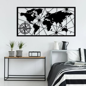 Acessório Decorativo de Parede em Metal Metal-452 – Preto – 120 x 60 c