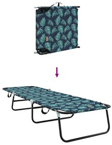 Espreguiçadeira dobrável 2 pcs Padrão de folhas Tecido Oxford 600D