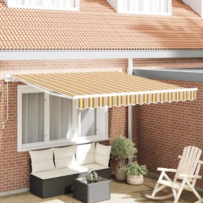 vidaXL Toldo Retrátil Manual Listrado Multicolorido 350x250 cm