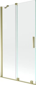 Mexen Velar parede de banheira de correr 2 painéis 100 x 150 cm, transparente, dourado - 896-100-000-01-50