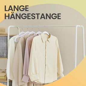 Guarda roupa com 5 prateleiras, 6 ganchos laterais para quarto 45 x 120 x 160 cm cor carvalho-branco