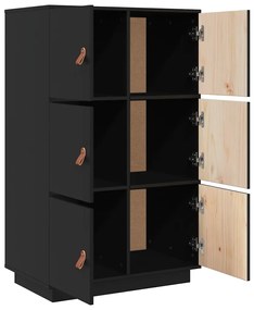 Aparador alto 67x40x108,5 cm pinho maciço preto