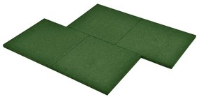 Ladrilhos prot. contra quedas 12 pcs borracha 50x50x3 cm verde