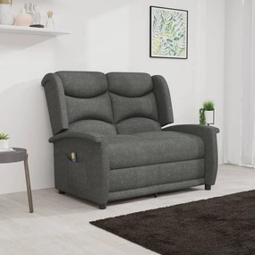 vidaXL Poltrona massagens 2 assentos reclinável tecido cinzento-claro