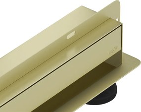 Mexen Flat Wall ralo linear de parede 2 em 1, 110 cm, dourado escovado - 1A30110