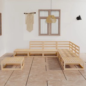 vidaXL 8 pcs conjunto lounge de jardim pinho maciço