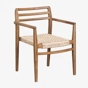 Pacote de 2 cadeiras de jardim com braços em madeira de teca - Sklum