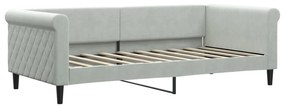 Sofá-cama c/ gavetão e gavetas 90x190 cm veludo cinzento-claro